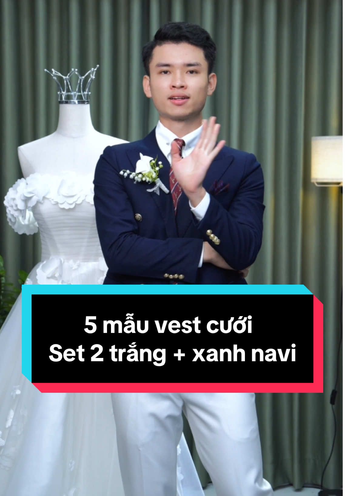 Set 2 quần trắng + áo Xanh navi #xuhuong #viral #vest #thoitrang #quanao