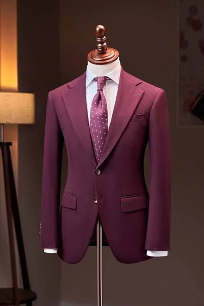 Áo vest đỏ đô pastel cổ ve khuyết 1 hàng khuy - AV415