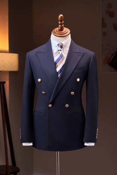 Áo vest xanh cổ ve nhọn 2 hàng khuy The Tuxedo - TXVK13