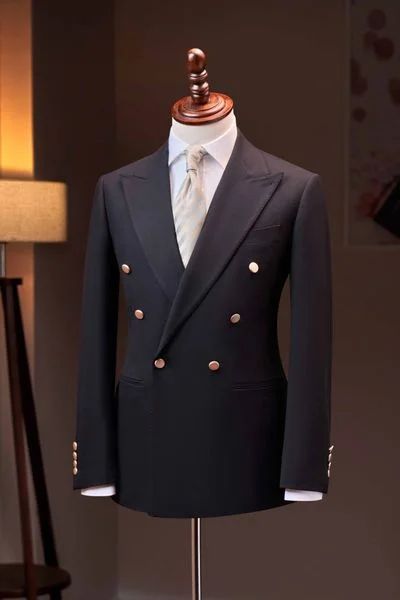 Áo vest đen cổ ve nhọn 2 hàng khuy The Tuxedo - TXVK14