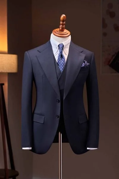 Áo vest xanh kẻ vuông đen cổ ve khuyết 1 hàng khuy - AV408