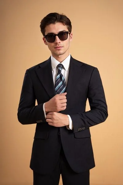 Áo vest xanh đen kẻ cổ ve khuyết 1 hàng khuy - AV359